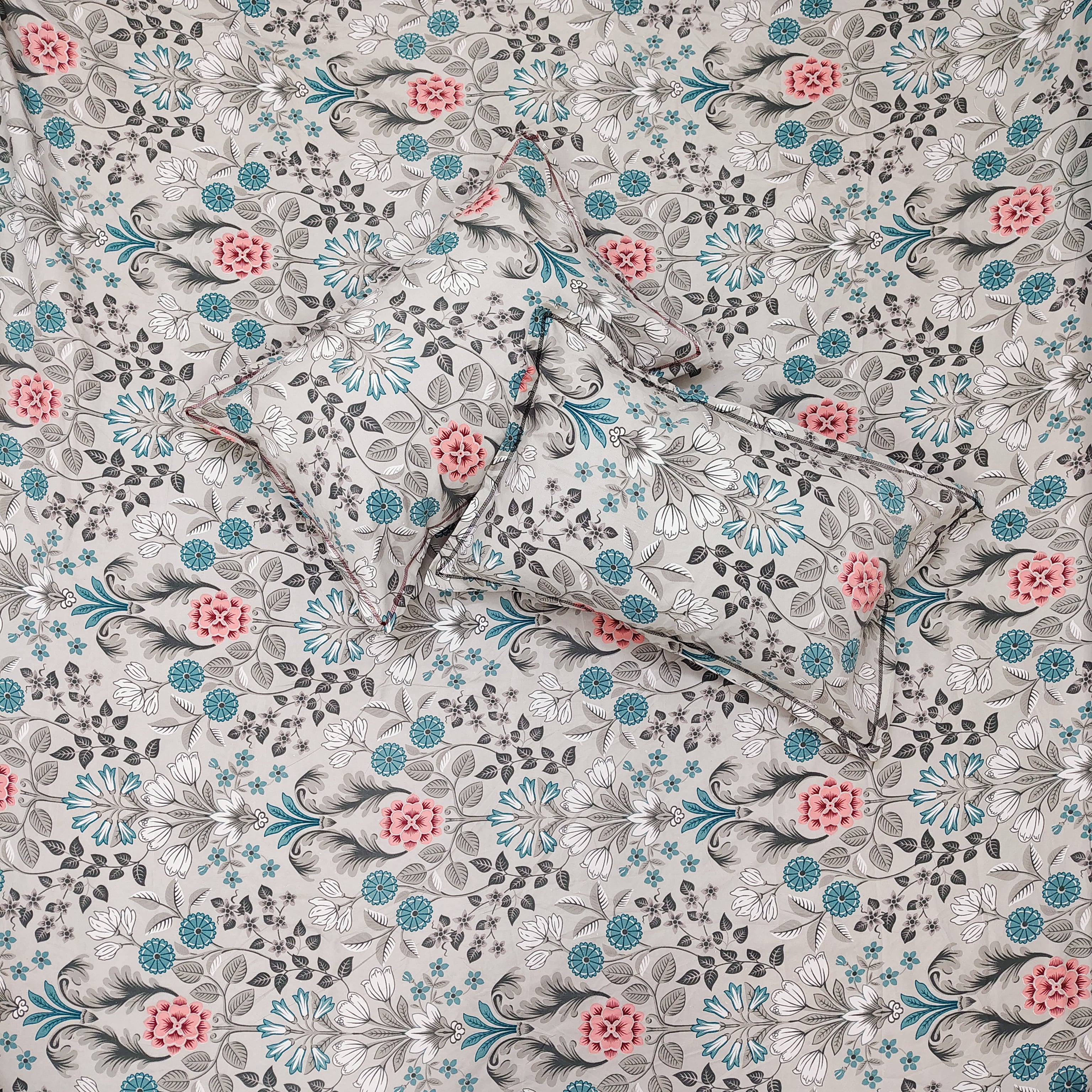Floral 210 TC Fitted Bedsheet - Multicolor BRAVIA