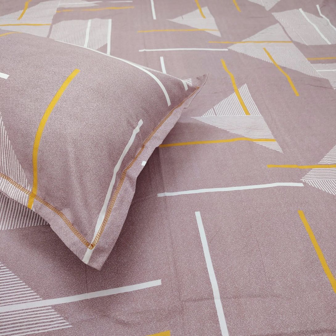 Floral 210 TC Fitted Bedsheet - Brown BRAVIA