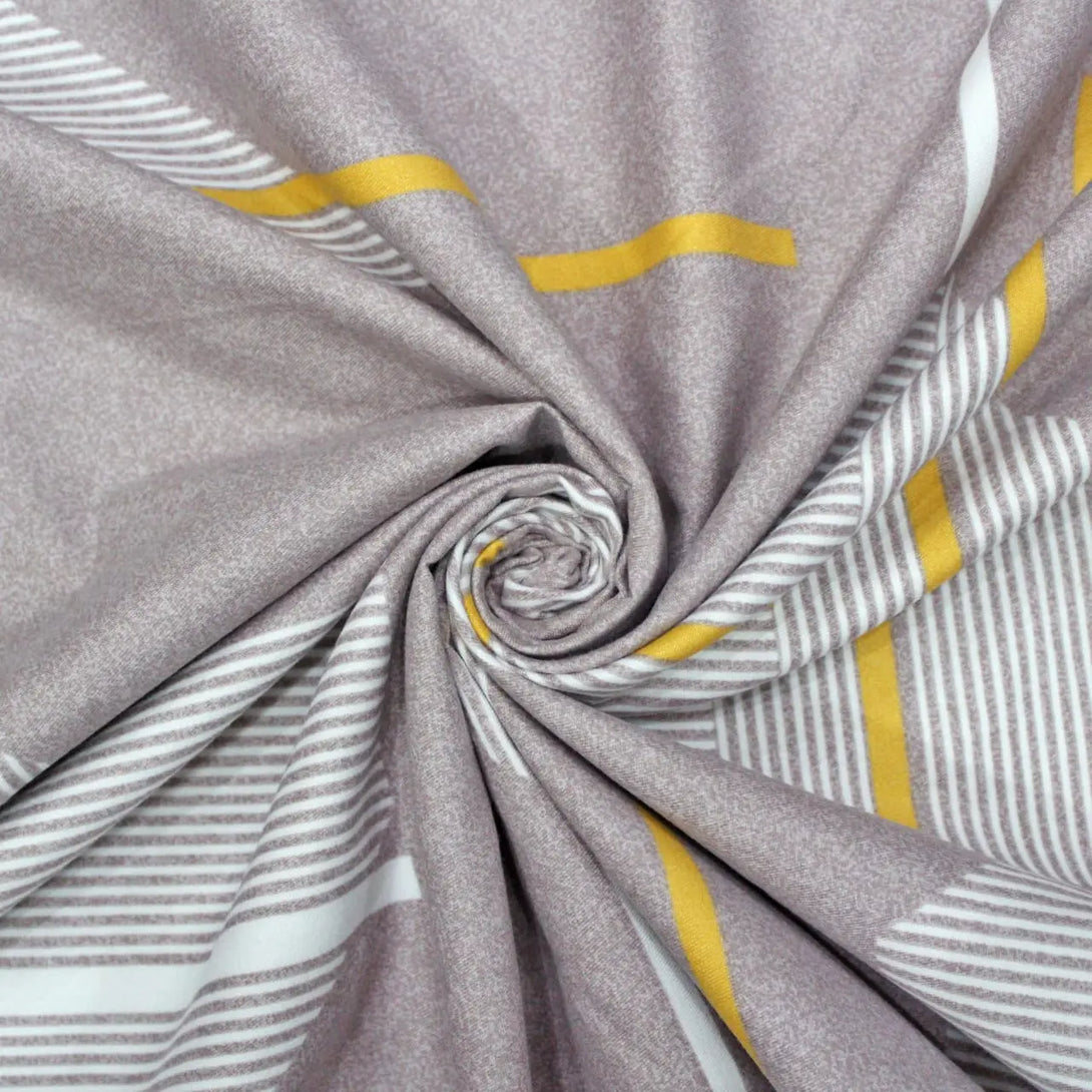 Floral 210 TC Fitted Bedsheet - Brown BRAVIA