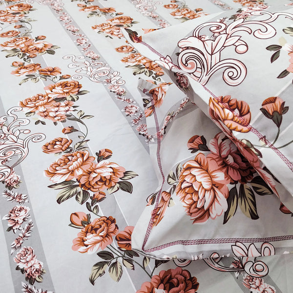 Floral 210 TC Fitted Bedsheet - Multicolor BRAVIA
