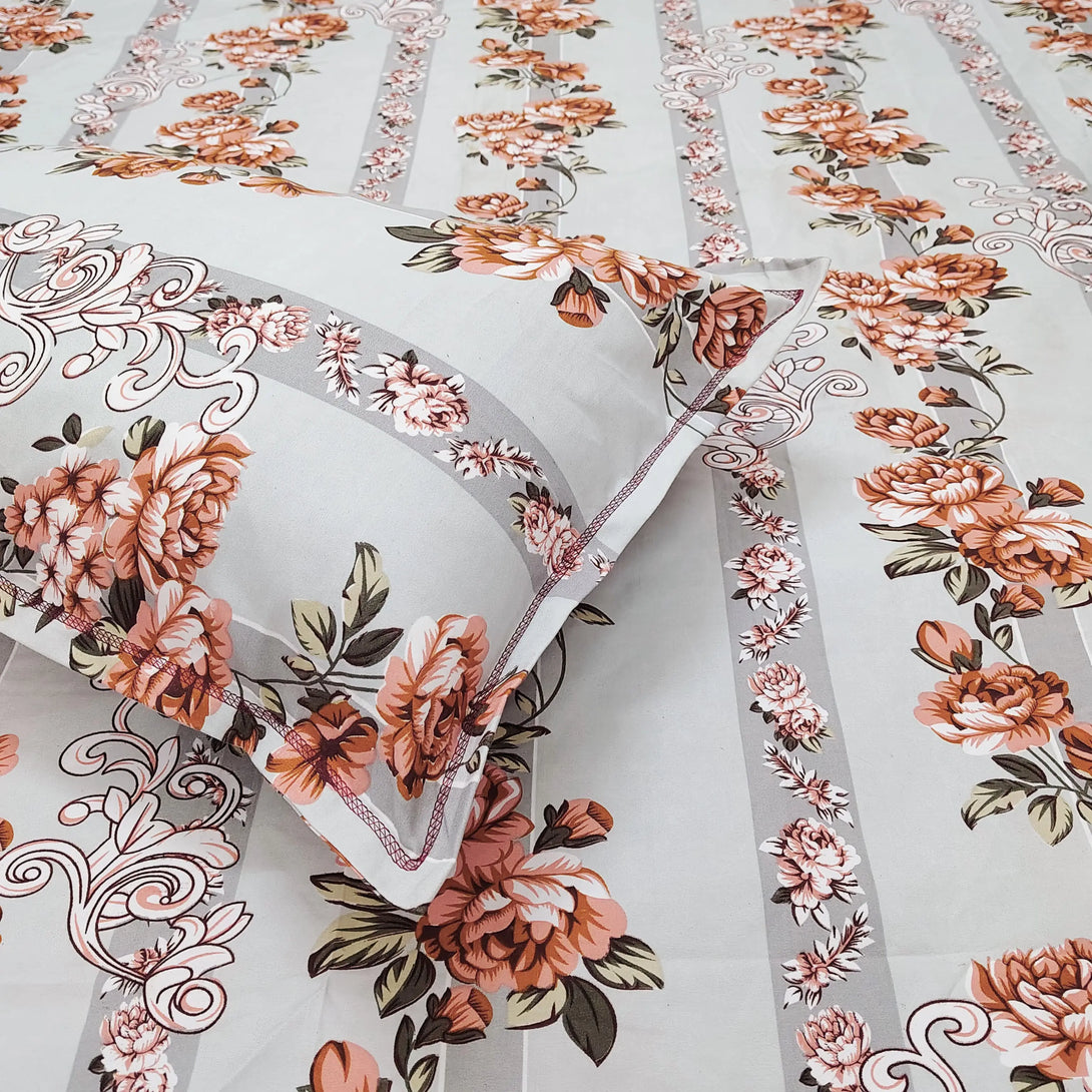 Floral 210 TC Fitted Bedsheet - Multicolor BRAVIA