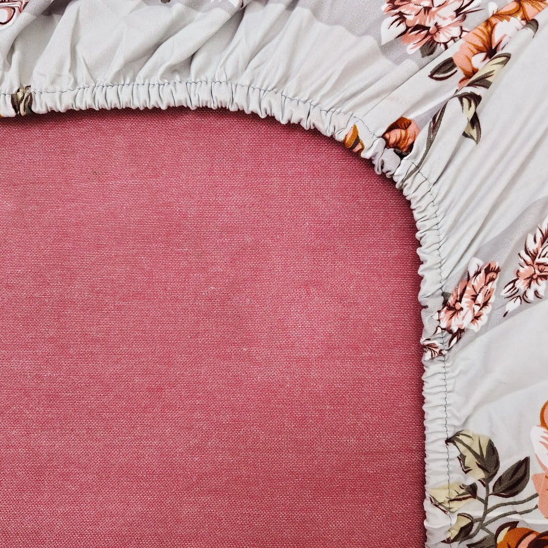 Floral 210 TC Fitted Bedsheet - Multicolor BRAVIA