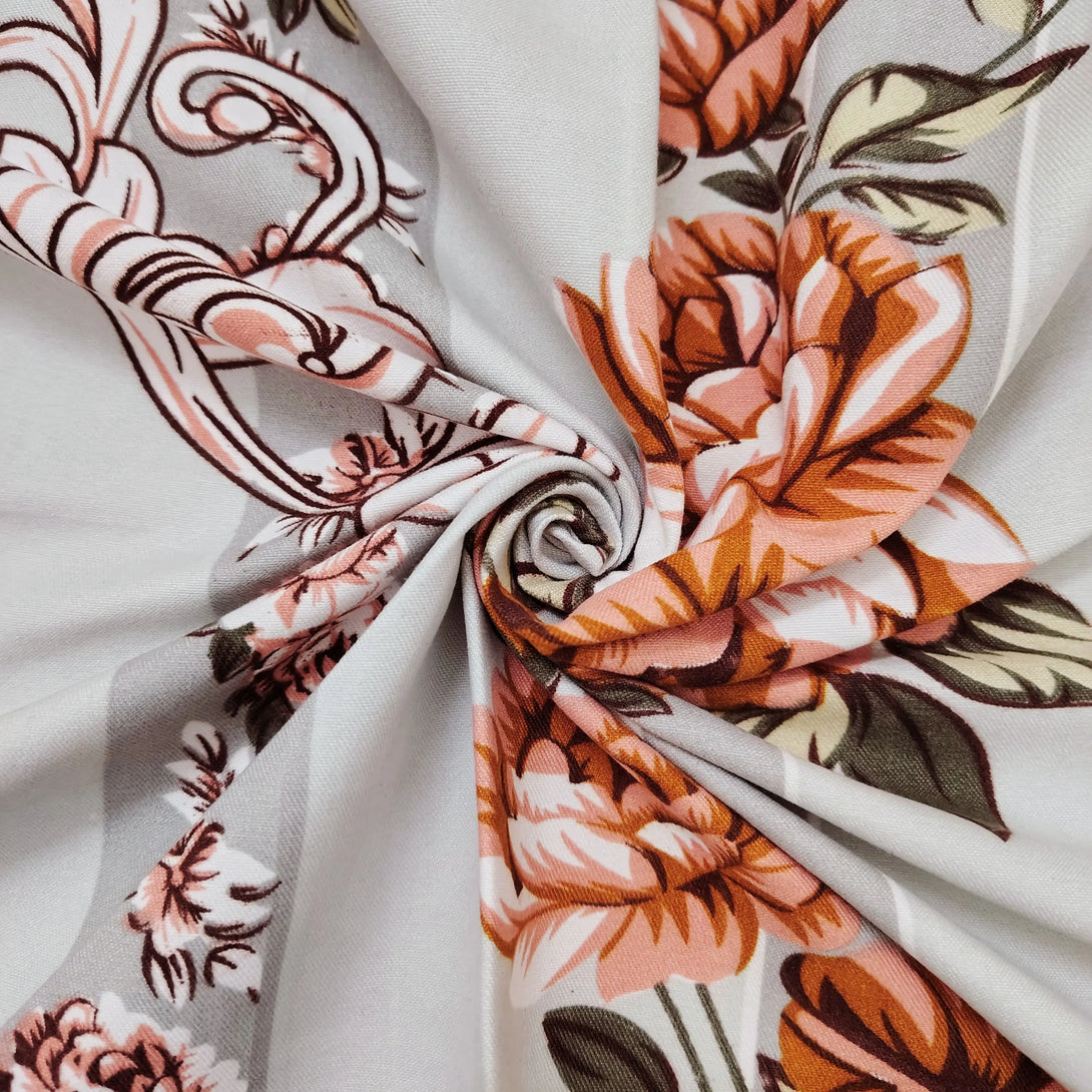 Floral 210 TC Fitted Bedsheet - Multicolor BRAVIA