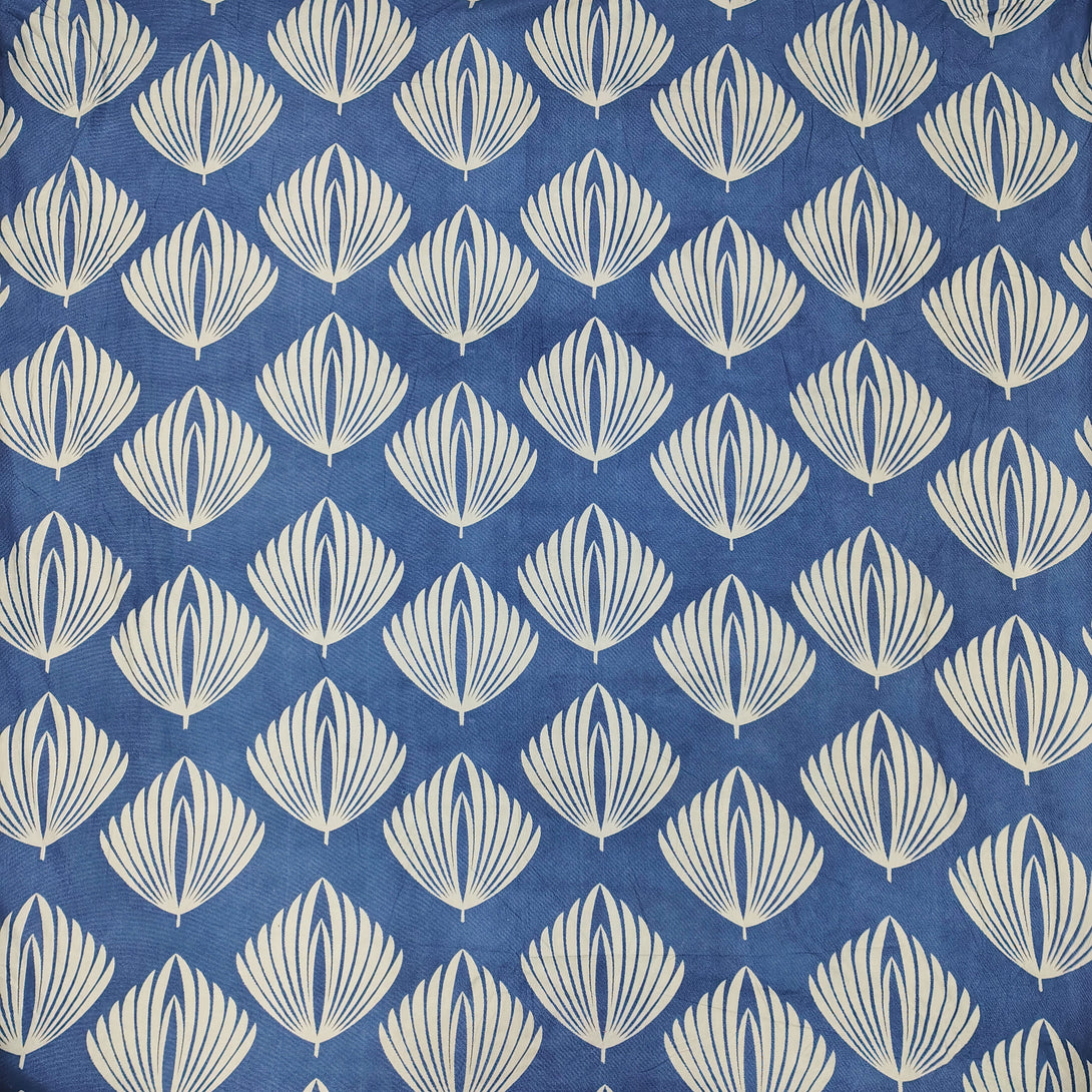 Floral 210 TC Fitted Bedsheet - Blue - Braviadecor
