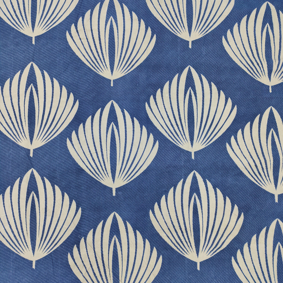 Floral 210 TC Fitted Bedsheet - Blue - Braviadecor