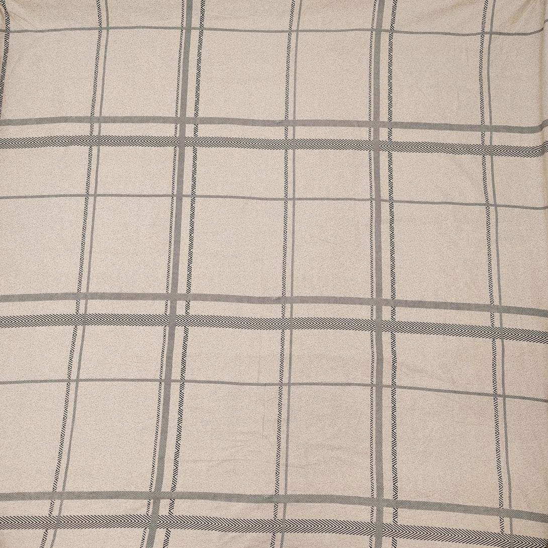 Floral 210 TC Fitted Bedsheet - Beige - Braviadecor