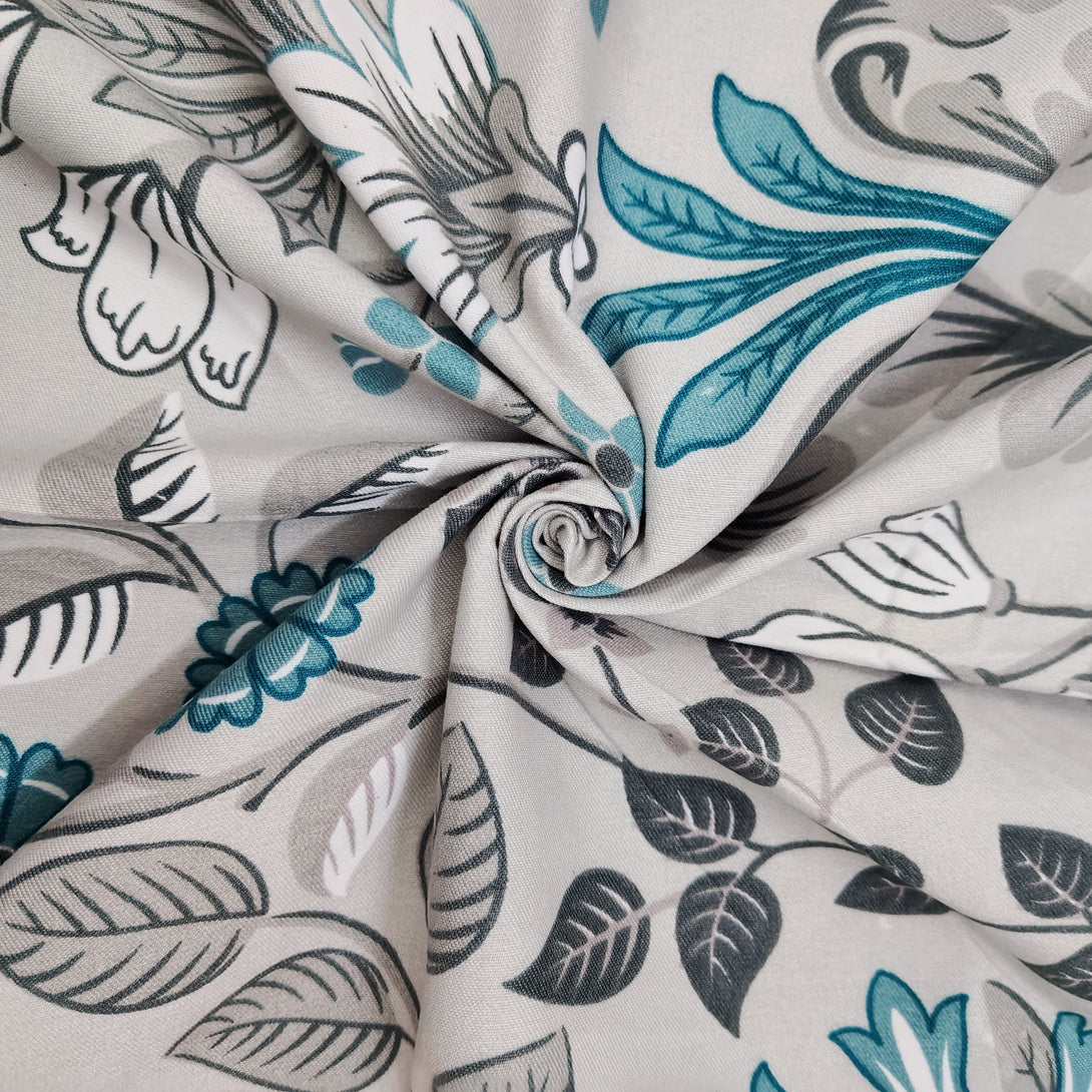 Floral 210 TC Fitted Bedsheet - Multicolor - Braviadecor