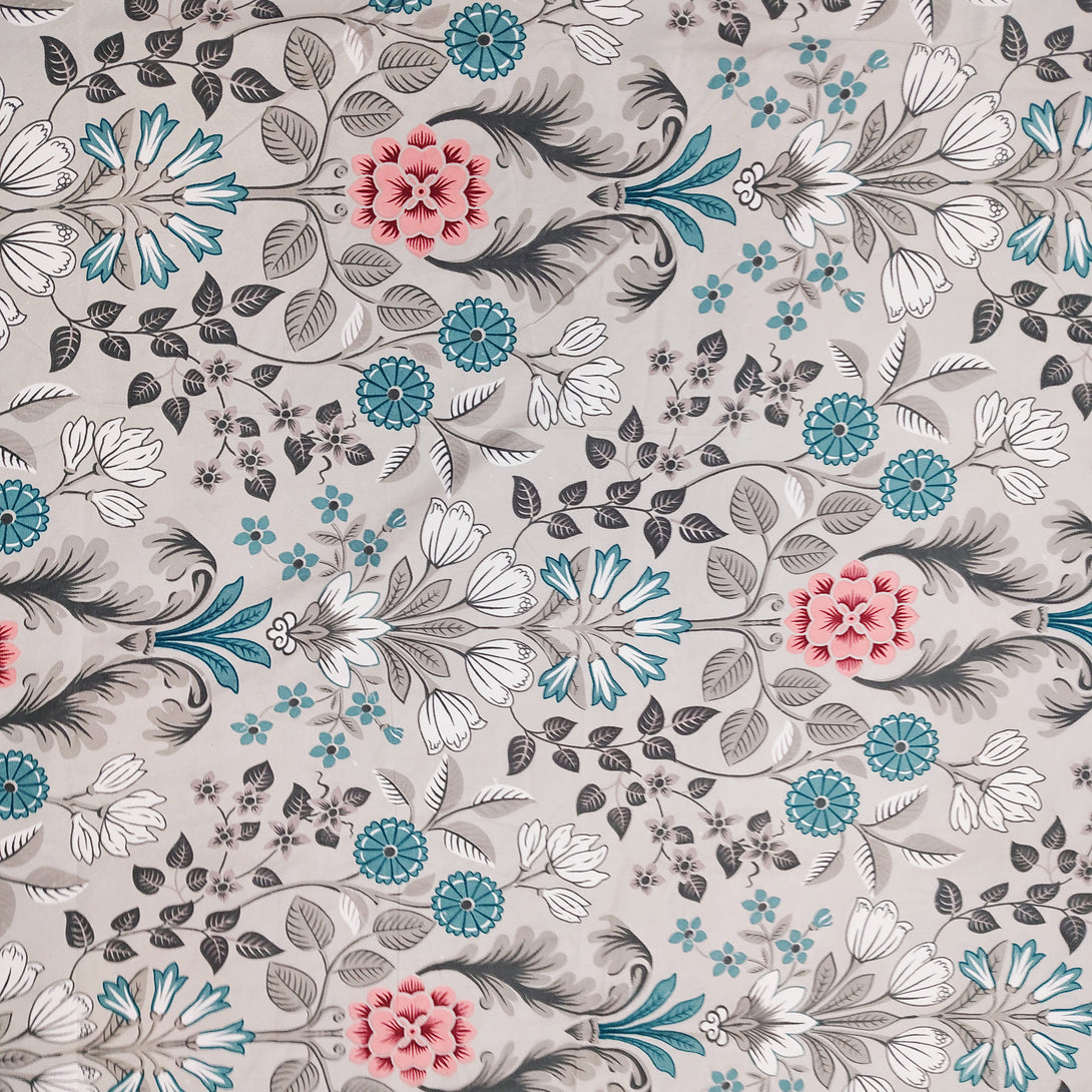 Floral 210 TC Fitted Bedsheet - Multicolor - Braviadecor