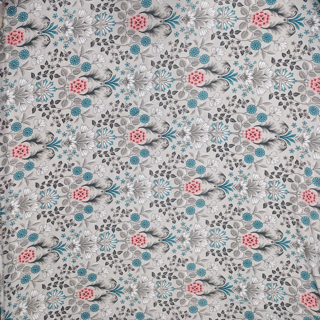 Floral 210 TC Fitted Bedsheet - Multicolor - Braviadecor