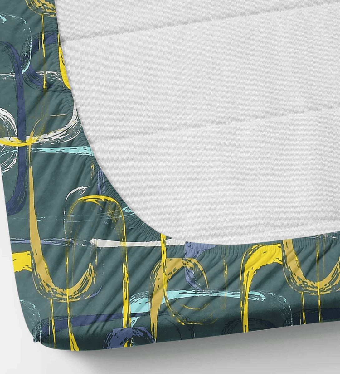 Floral 210 TC Fitted Bedsheet - Green - Braviadecor