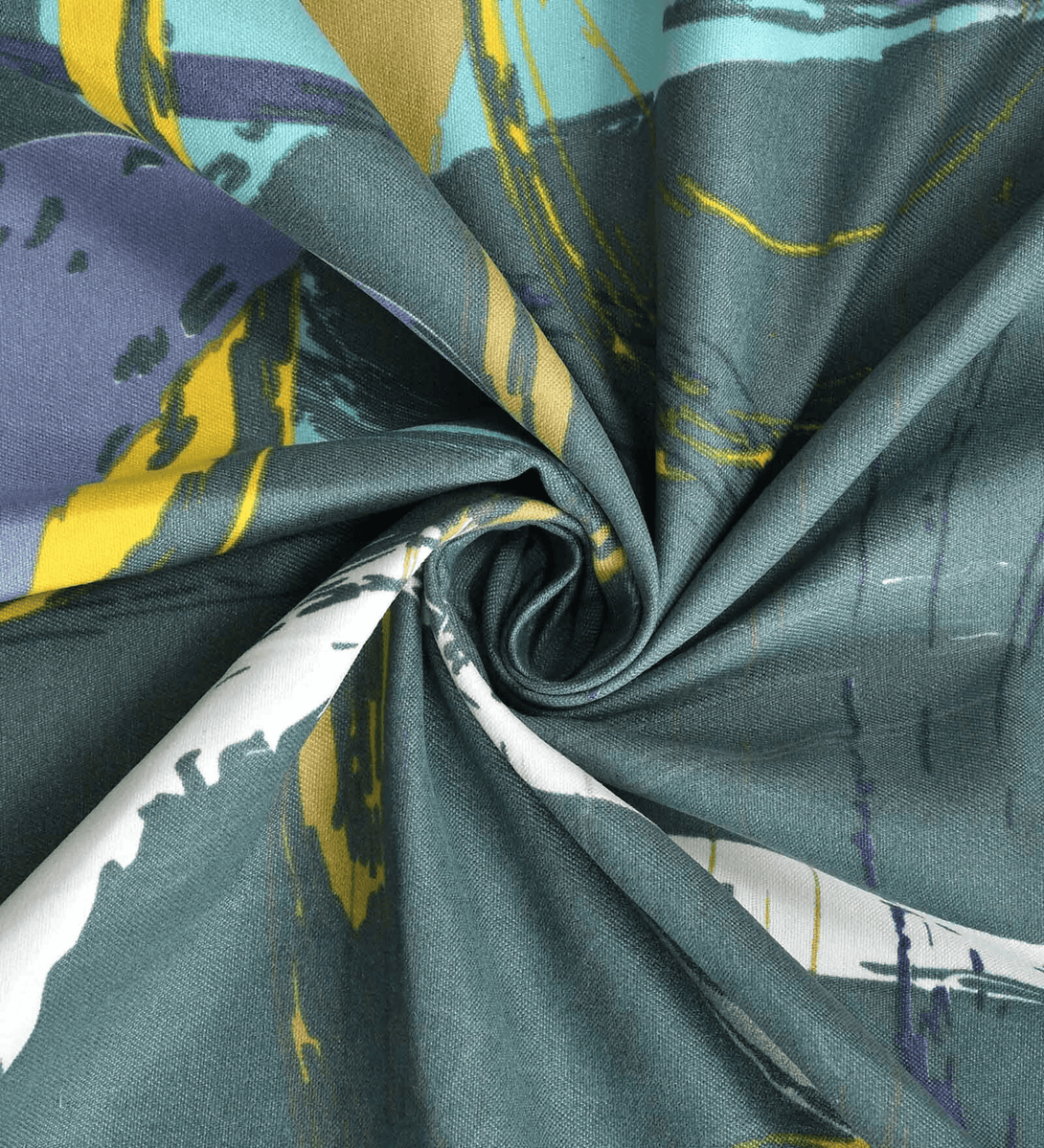 Floral 210 TC Fitted Bedsheet - Green - Braviadecor