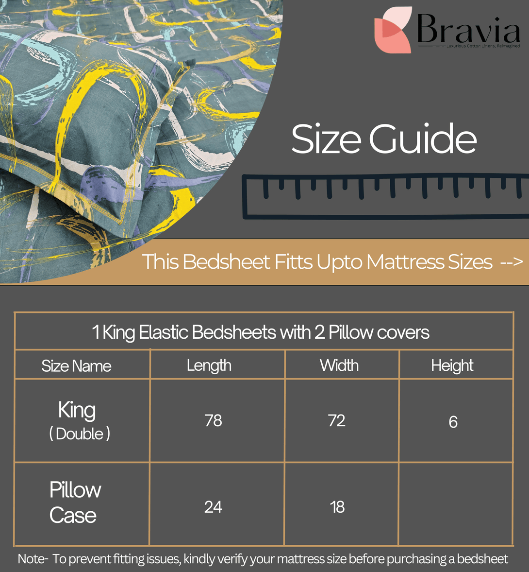 Floral 210 TC Fitted Bedsheet - Green - Braviadecor