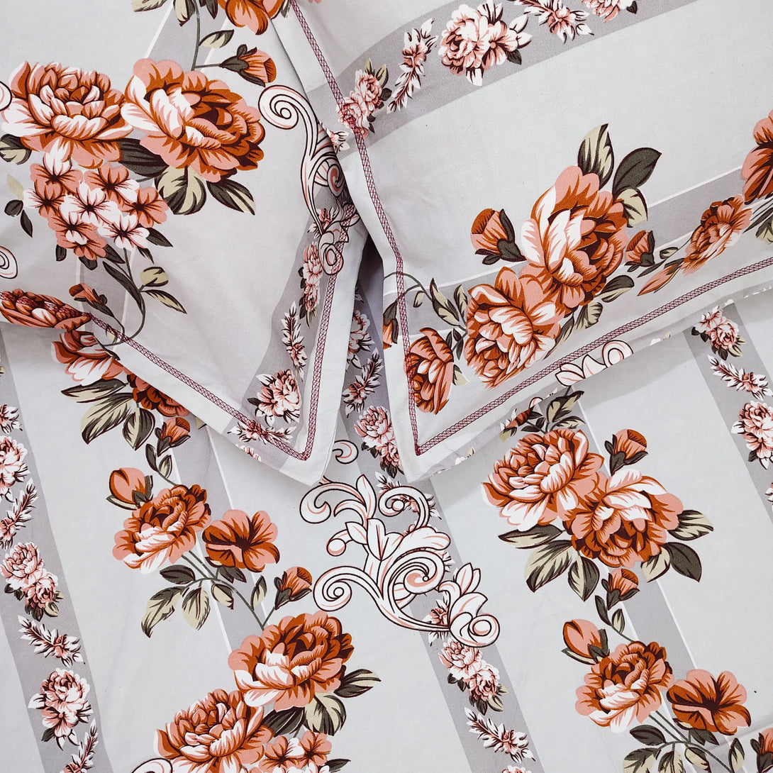 Floral 210 TC Fitted Bedsheet - Multicolor BRAVIA