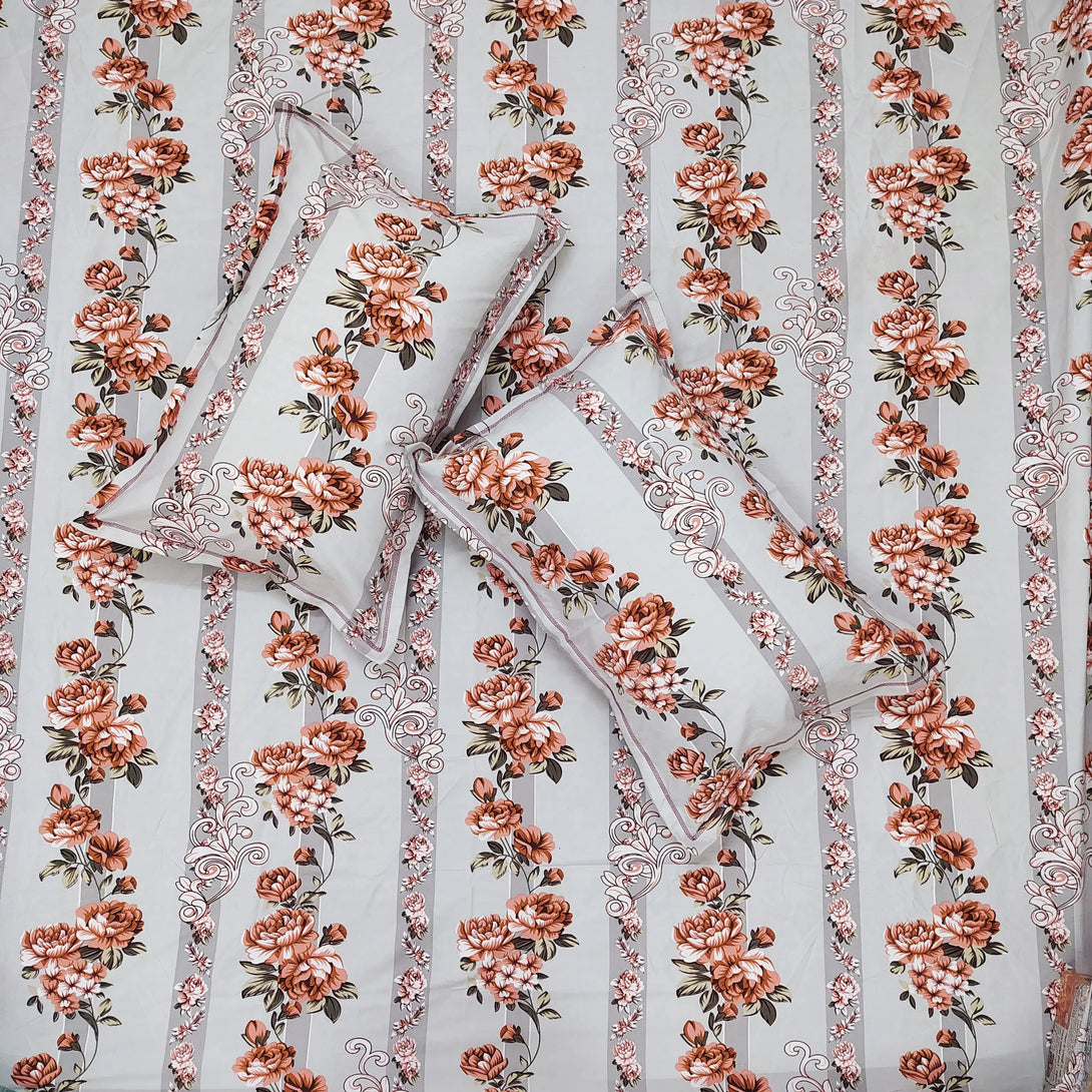 Floral 210 TC Fitted Bedsheet - Multicolor BRAVIA