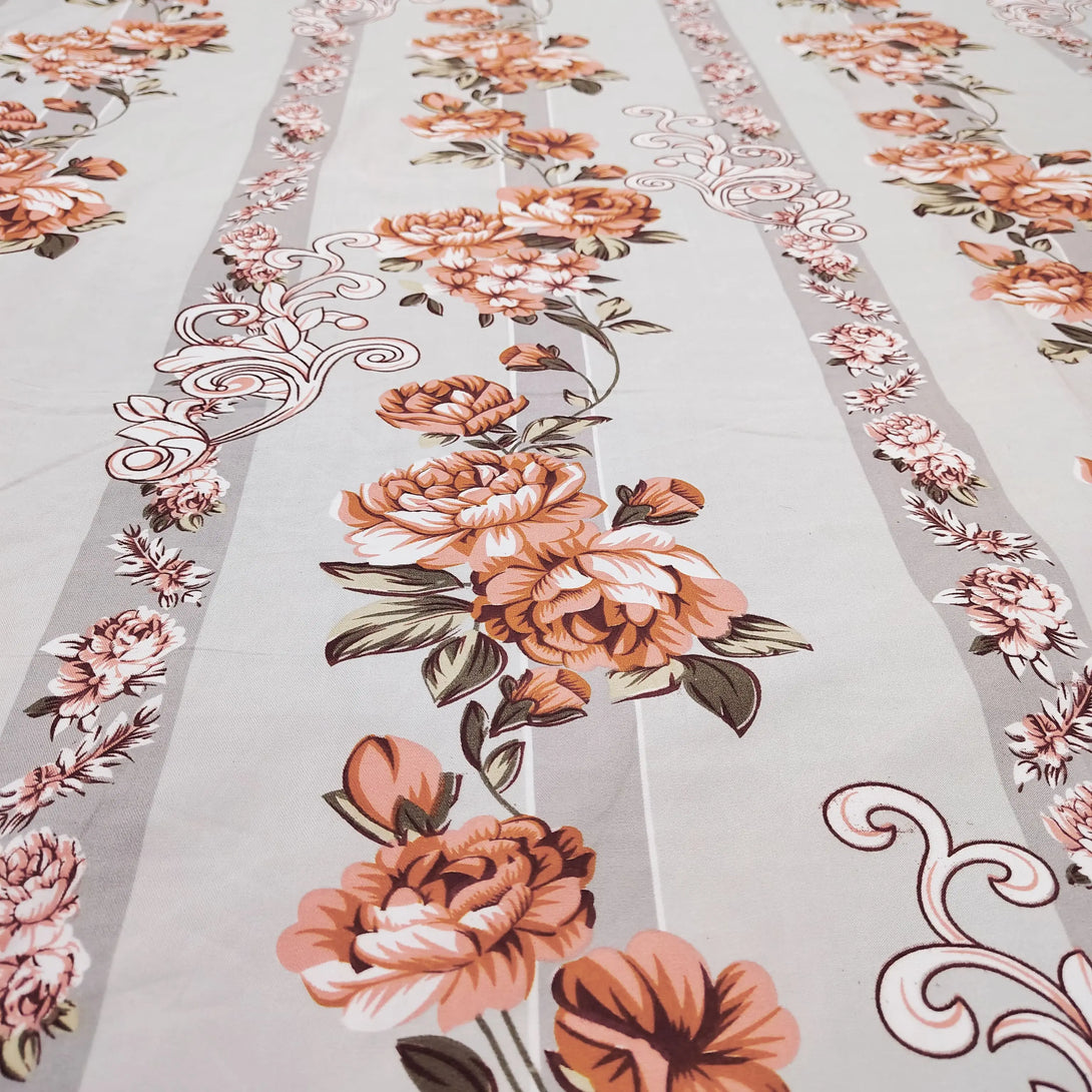 Floral 210 TC Fitted Bedsheet - Multicolor BRAVIA