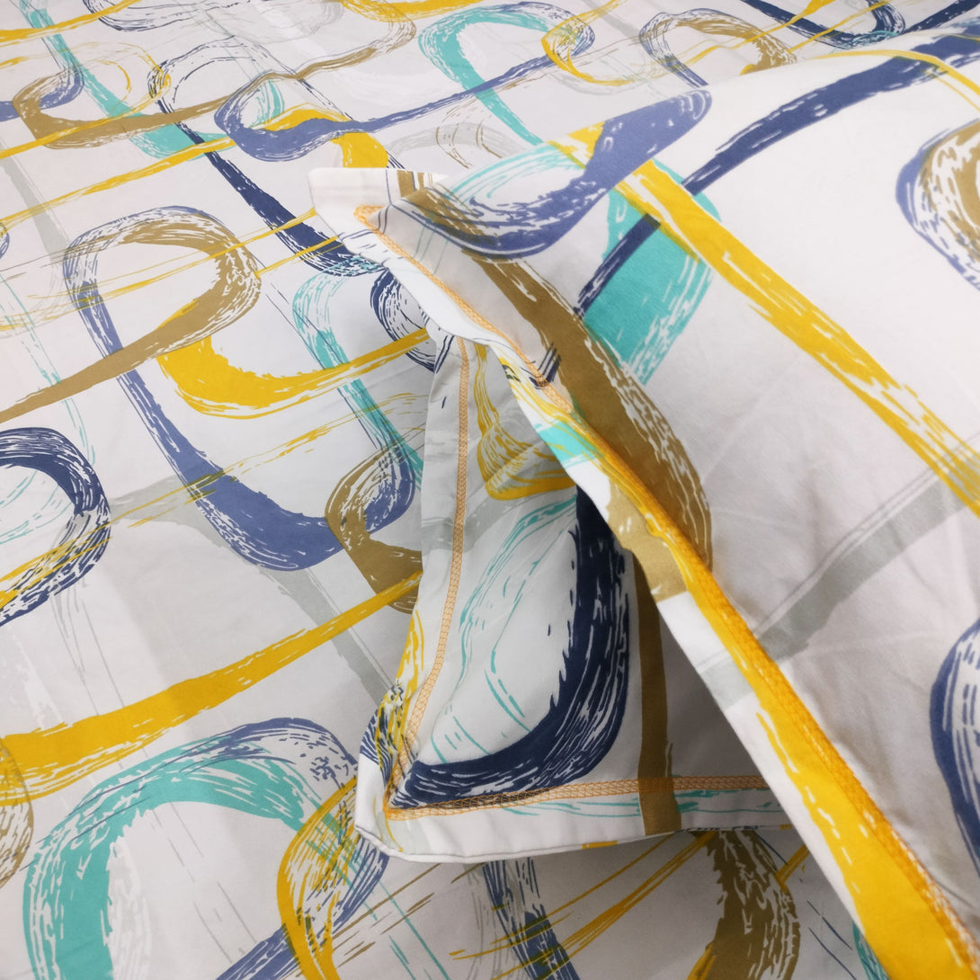 Floral 210 TC Fitted Bedsheet - Multicolor - Braviadecor