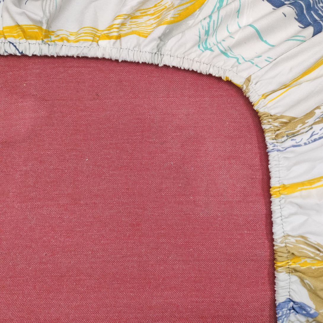 Floral 210 TC Fitted Bedsheet - Multicolor - Braviadecor