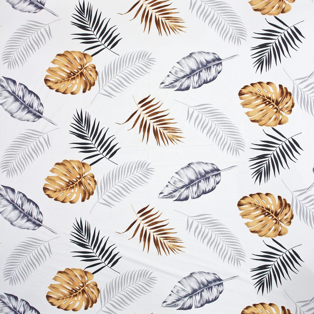 Floral 210 TC Fitted Bedsheet - Brown - Braviadecor