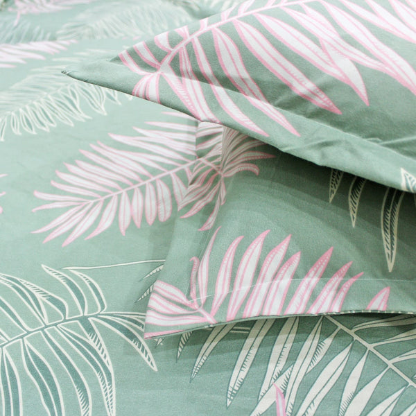 Floral 210 TC Fitted Bedsheet - Green - Braviadecor