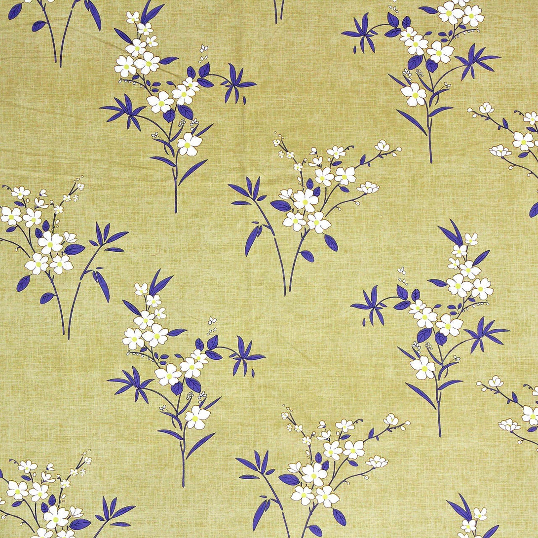 Floral 210 TC Fitted Bedsheet - Olive - Braviadecor