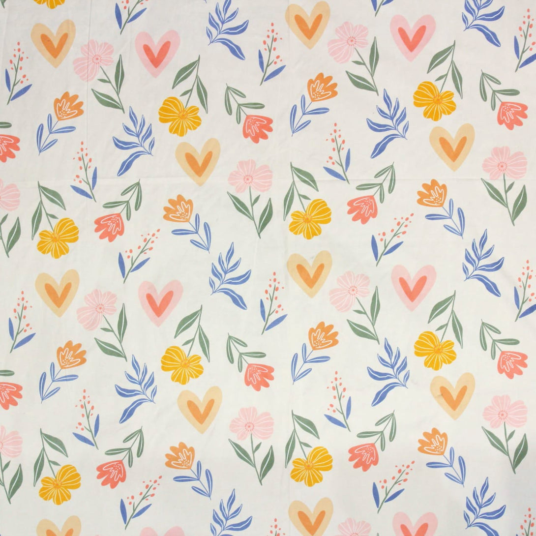 Floral 210 TC Fitted Bedsheet - Multicolor - Braviadecor