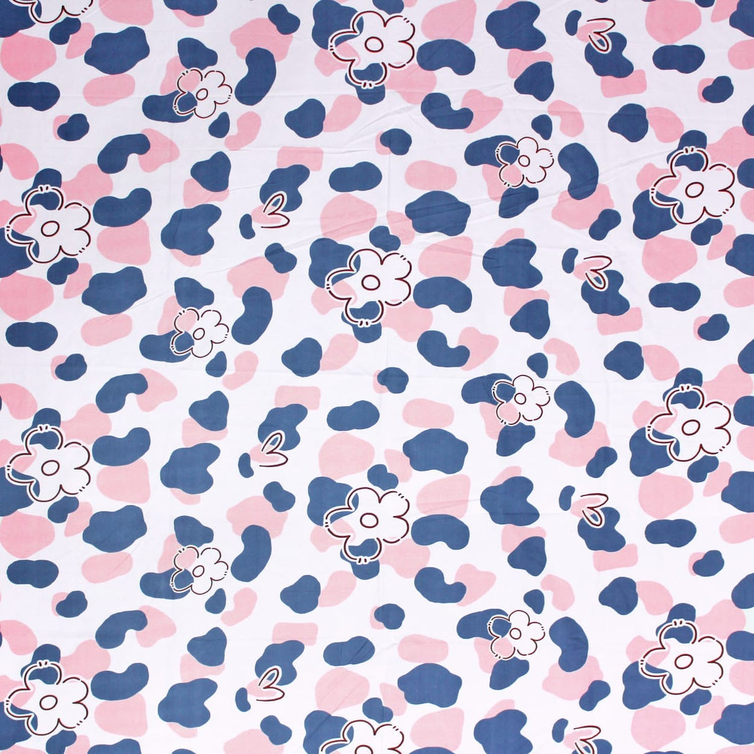 Floral 210 TC Fitted Bedsheet - Magenta - Braviadecor