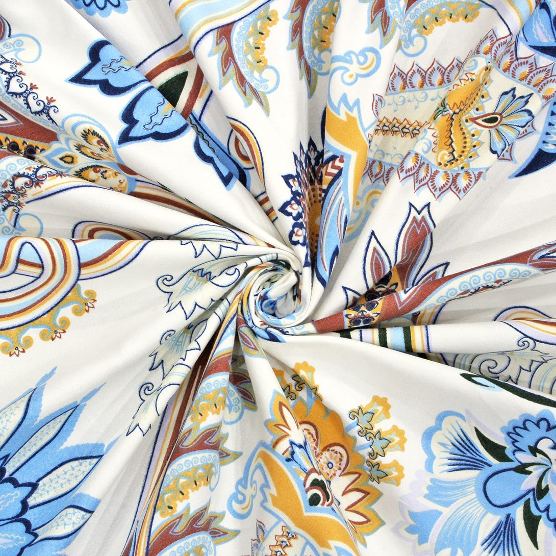Floral 210 TC Fitted Bedsheet - Multicolor - Braviadecor
