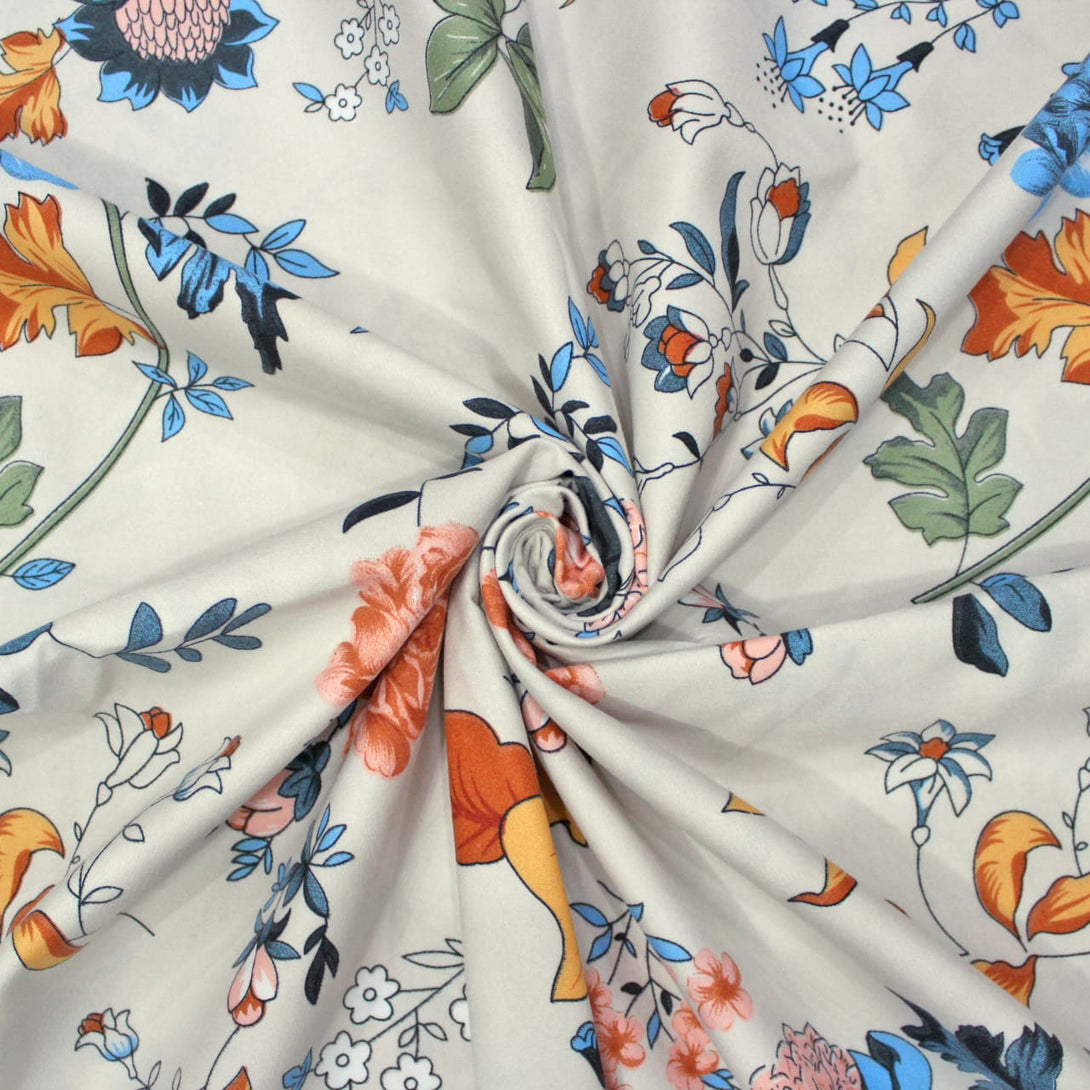 Floral 210 TC Fitted Bedsheet - Multicolor - Braviadecor