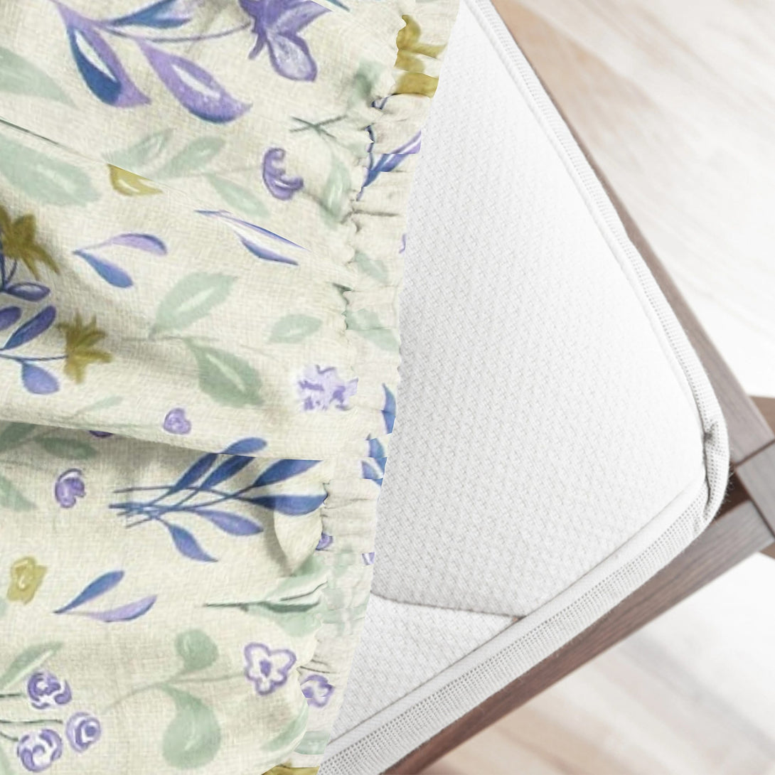 Floral 210 TC Fitted Bedsheet - Multicolor - Braviadecor