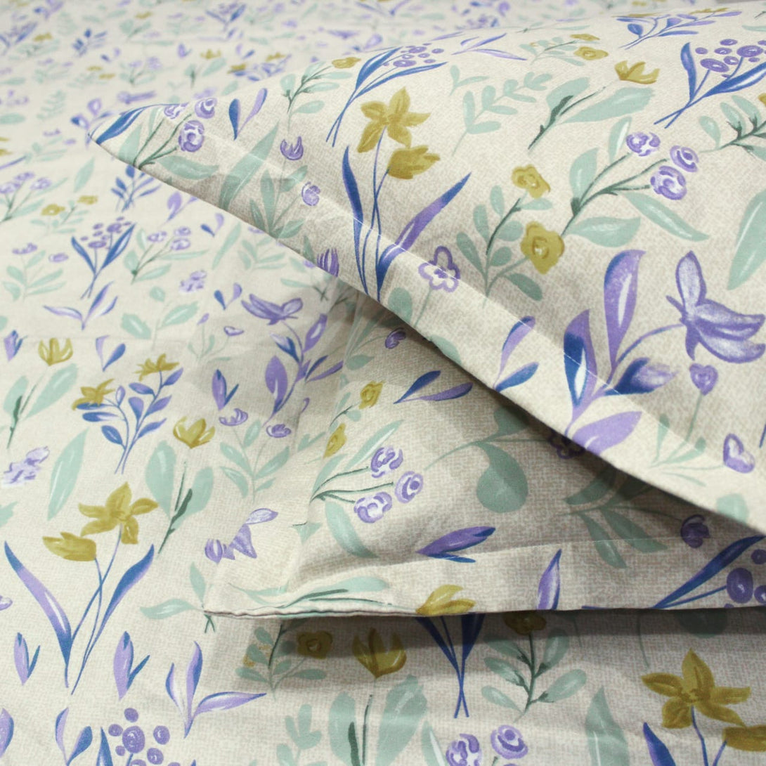 Floral 210 TC Fitted Bedsheet - Multicolor - Braviadecor