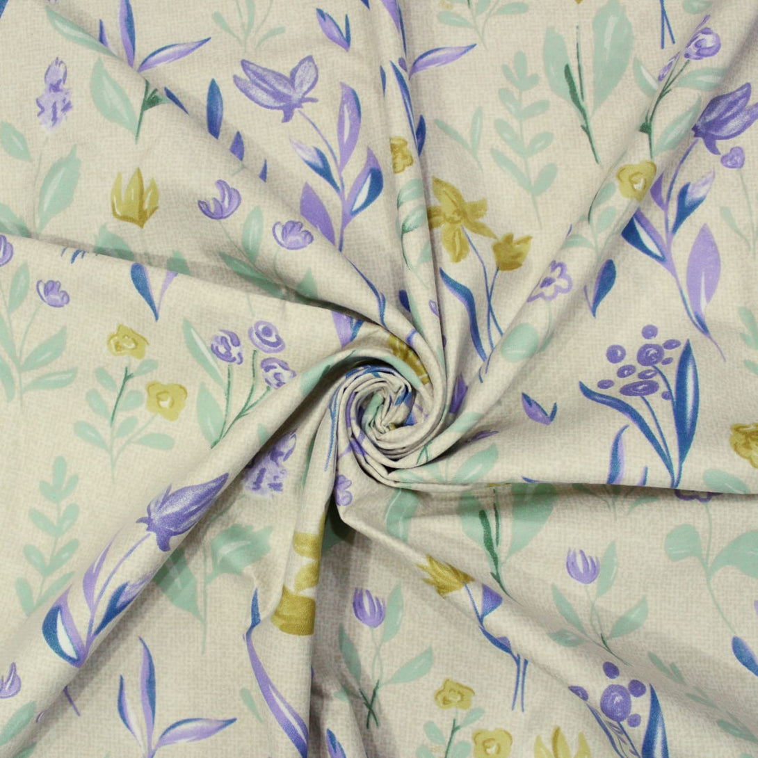 Floral 210 TC Fitted Bedsheet - Multicolor - Braviadecor