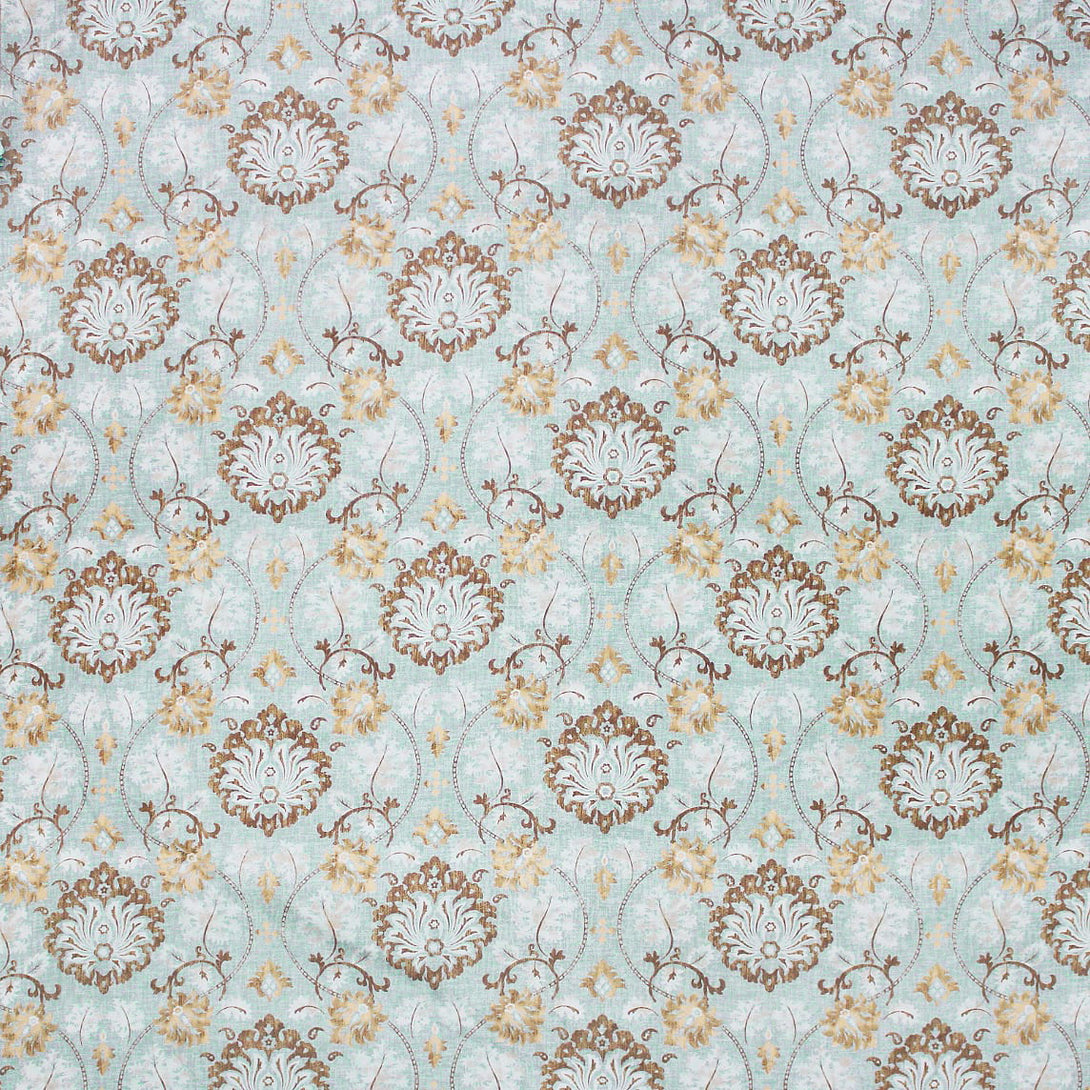 Floral 210 TC Fitted Bedsheet - Blue - Braviadecor