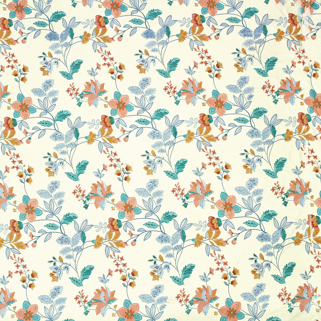 Floral 210 TC Fitted Bedsheet - Multicolor - Braviadecor