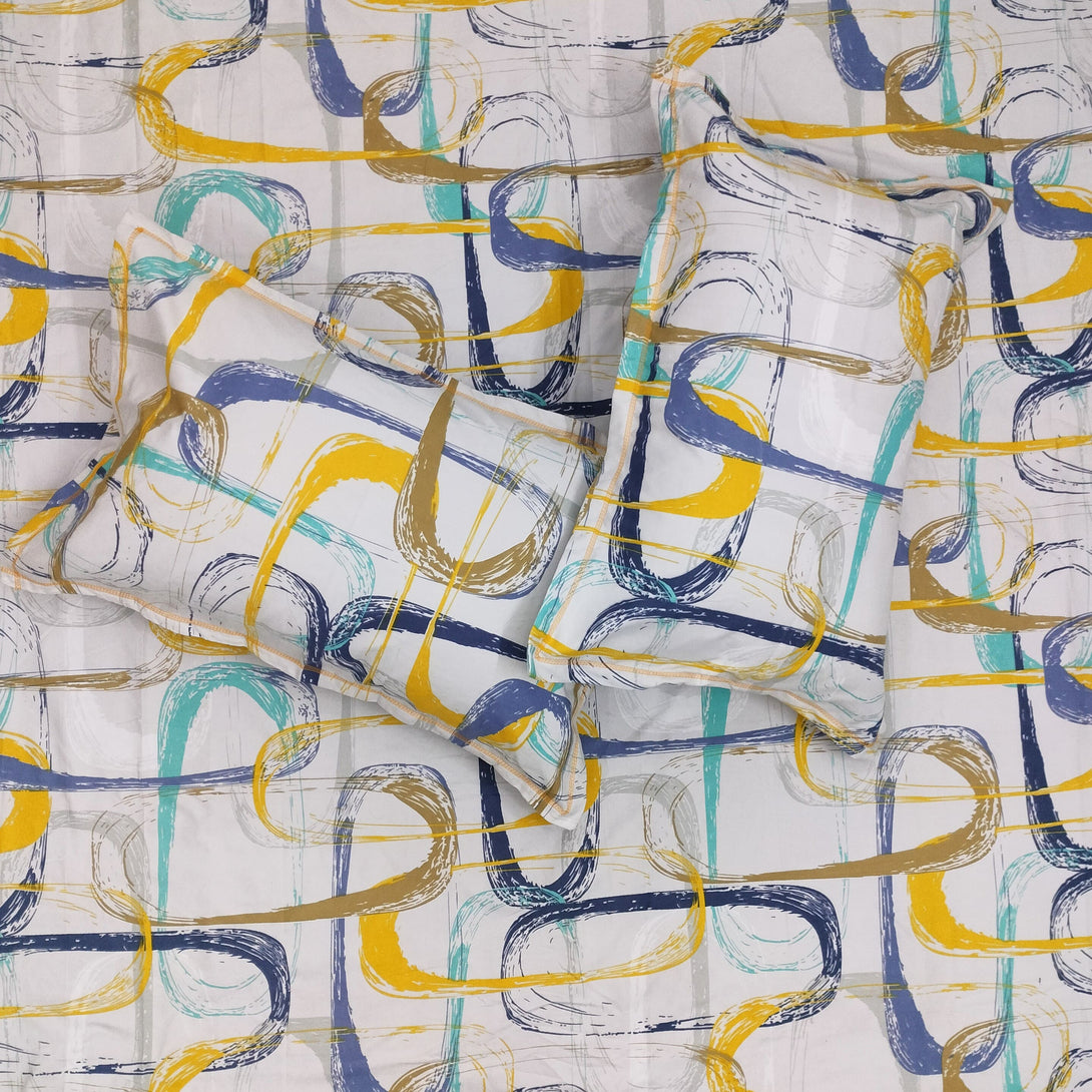 Floral 210 TC Fitted Bedsheet - Multicolor - Braviadecor