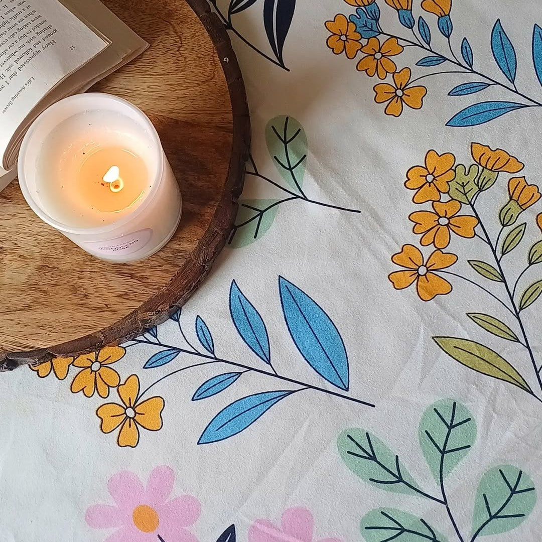 Floral 210 TC Fitted Bedsheet - Multicolor - Braviadecor