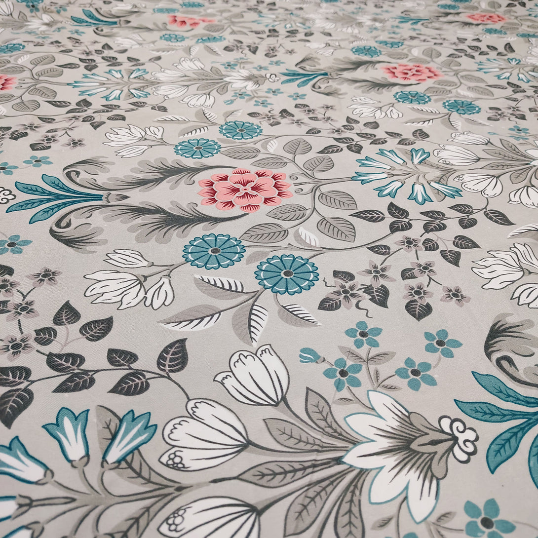 Floral 210 TC Fitted Bedsheet - Multicolor - Braviadecor