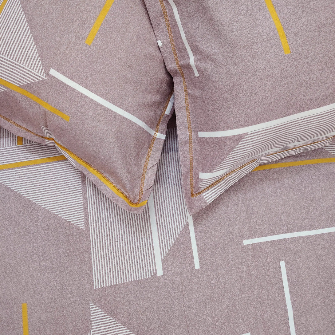 Floral 210 TC Fitted Bedsheet - Brown BRAVIA